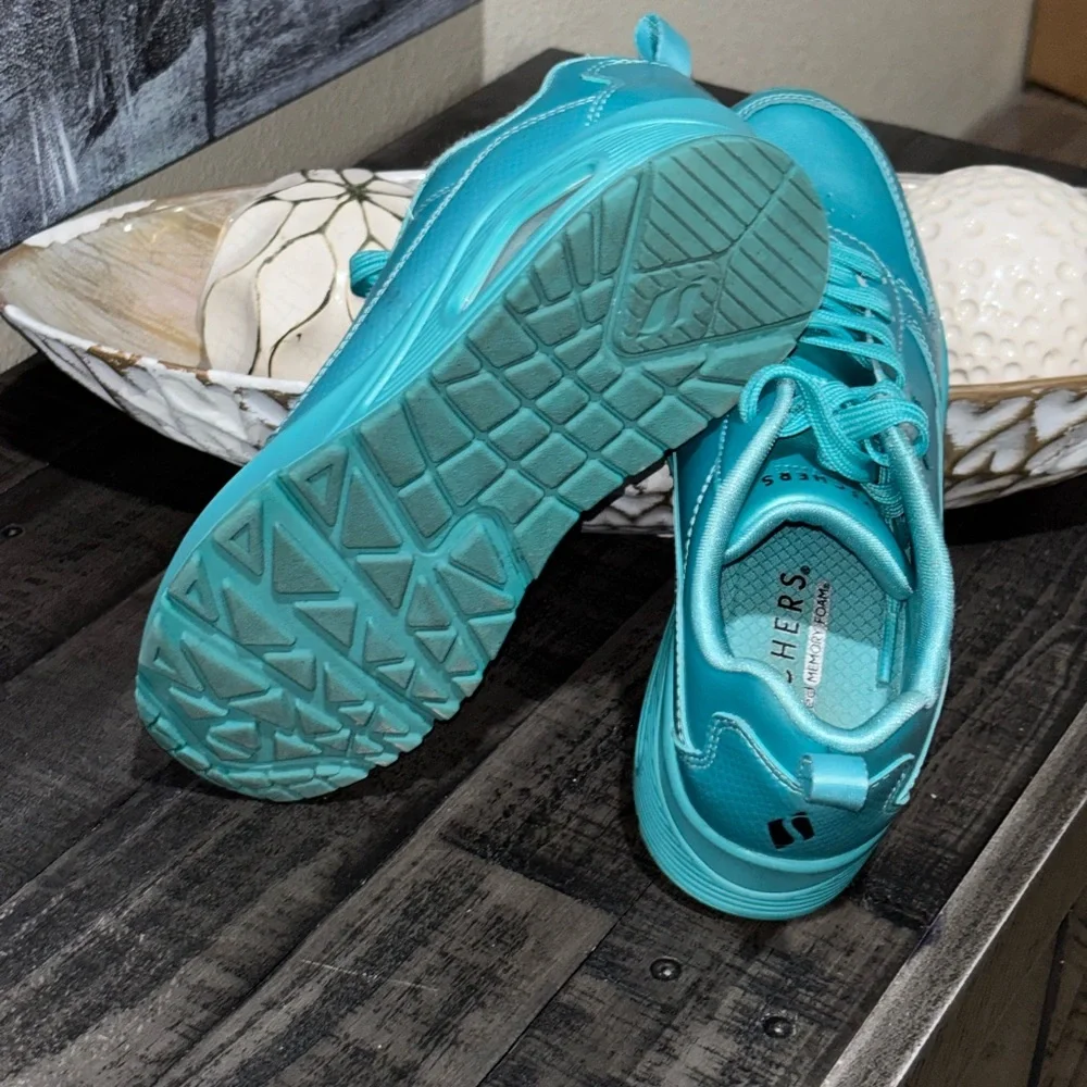 Skechers Women's Street Uno-Slither & Shine teal casual shoes SZ6.5 - Picture 9 of 10